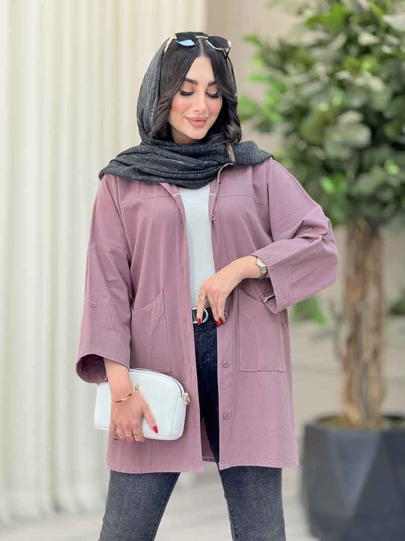 مانتو جیب برش دار پایین هلال کد 6781