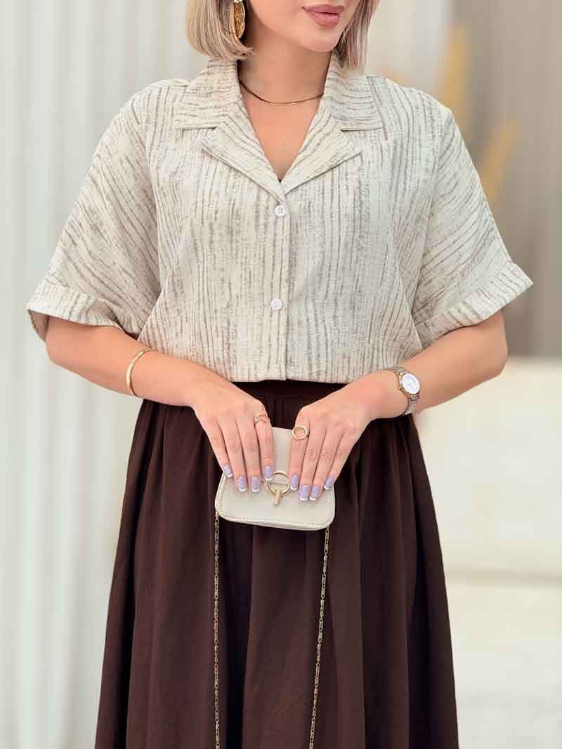 شومیز جلو دکمه پریسان کد 7096
