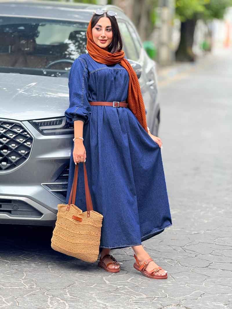 پیراهن بلند جین کد 7087