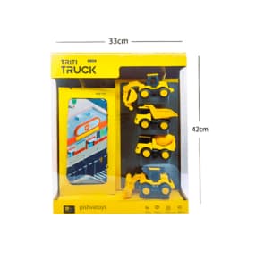 ست ماشین راهسازی 4 تایی TRITI TOYS با نقشه بازی