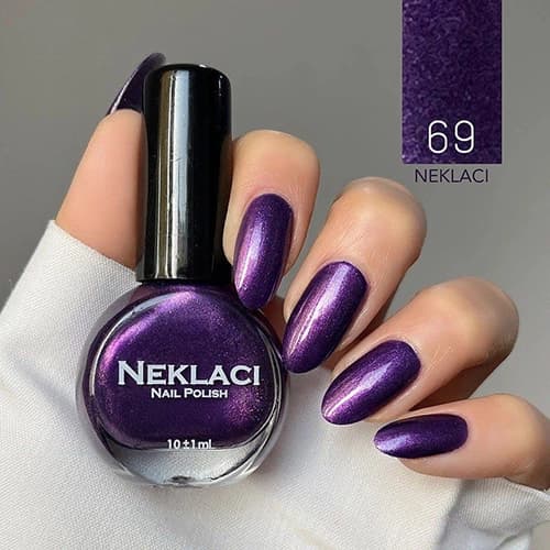 لاک نکلاسی (NEKLACI) شماره 69 – رنگ بنفش تیره متالیک