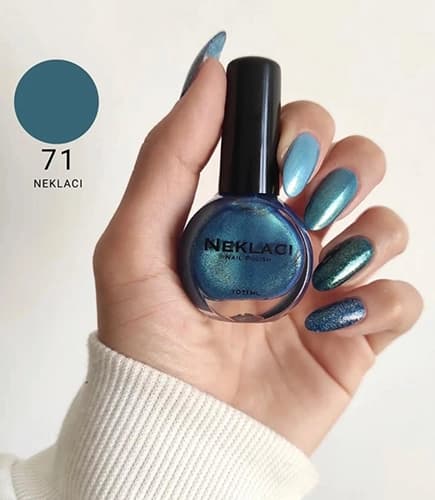 لاک نکلاسی (NEKLACI) شماره 71 – رنگ آبی نفتی متالیک