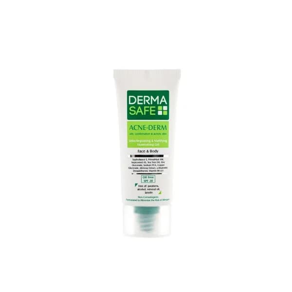 ژل مرطوب کننده Derma Safe فاقد چربی مخصوص پوستهای چرب 40گرم