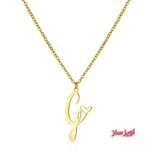 گردنبند حرف انگلیسی G طرح قلب کد 102663 — تصویر ۲