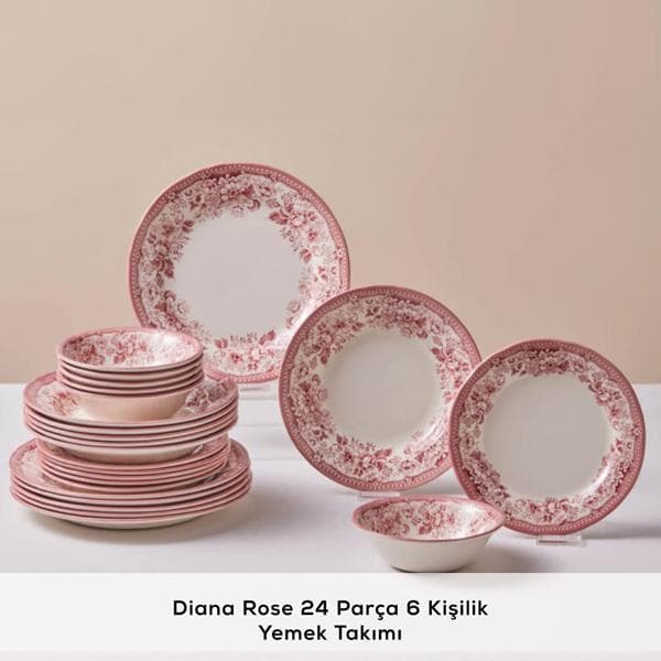 سرویس غذاخوری 6 نفره 24 پارچه کاراجا مدل Diana Rose — تصویر ۷