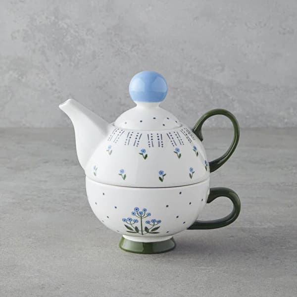 ست قوری و فنجان چینی انگلیش هوم مدل Blue Flowers