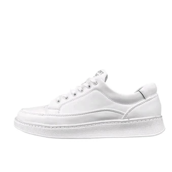 کفش ونس مردانه سفید دورودخت رویه چرم حوله ای زیره سبک طبی مناسب پیاده روی روزمره — تصویر ۵