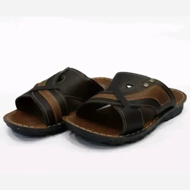 صندل طبی مردانه چرم مدل تایلندی مشکی سایز 40 تا 45