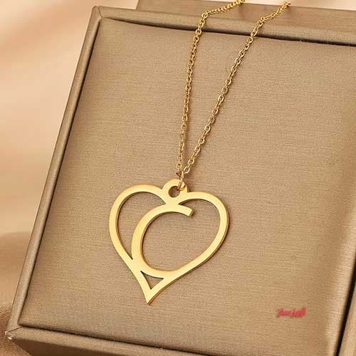 گردنبند حرف انگلیسی C طرح قلب کد 102564