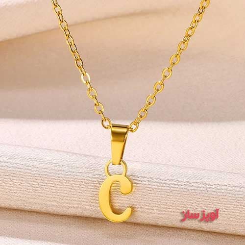 گردنبند حرف انگلیسی C کد 102557 — تصویر ۲