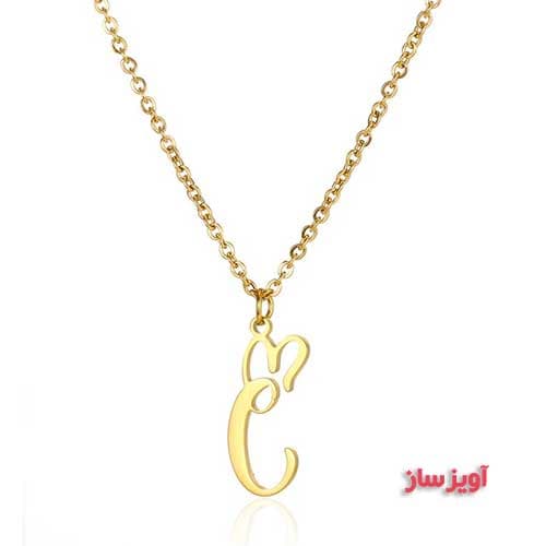 گردنبند حرف انگلیسی C طرح قلب کد 102547