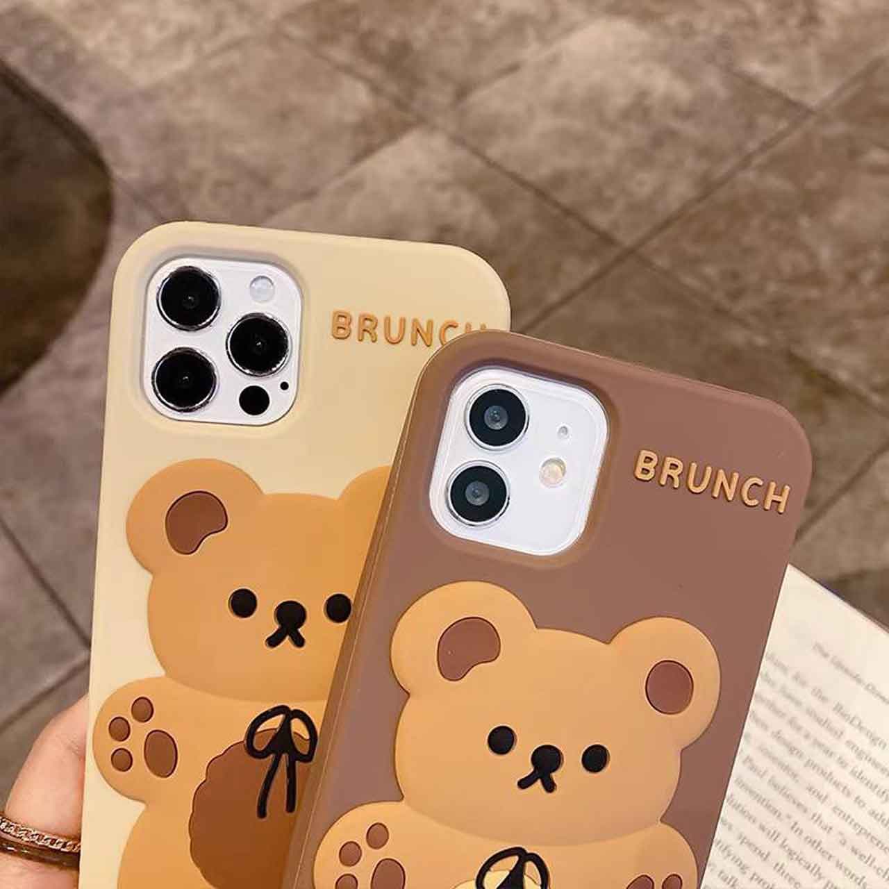 قاب خرس Brunch سیلیکونی همراه آویز برای گوشی های آیفون — تصویر ۴