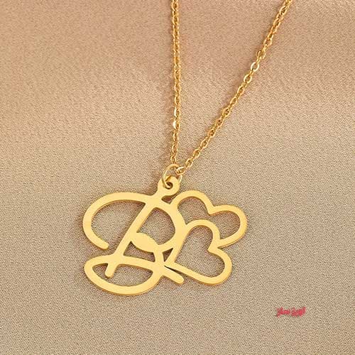 گردنبند حرف انگلیسی B طرح قلب کد 102529
