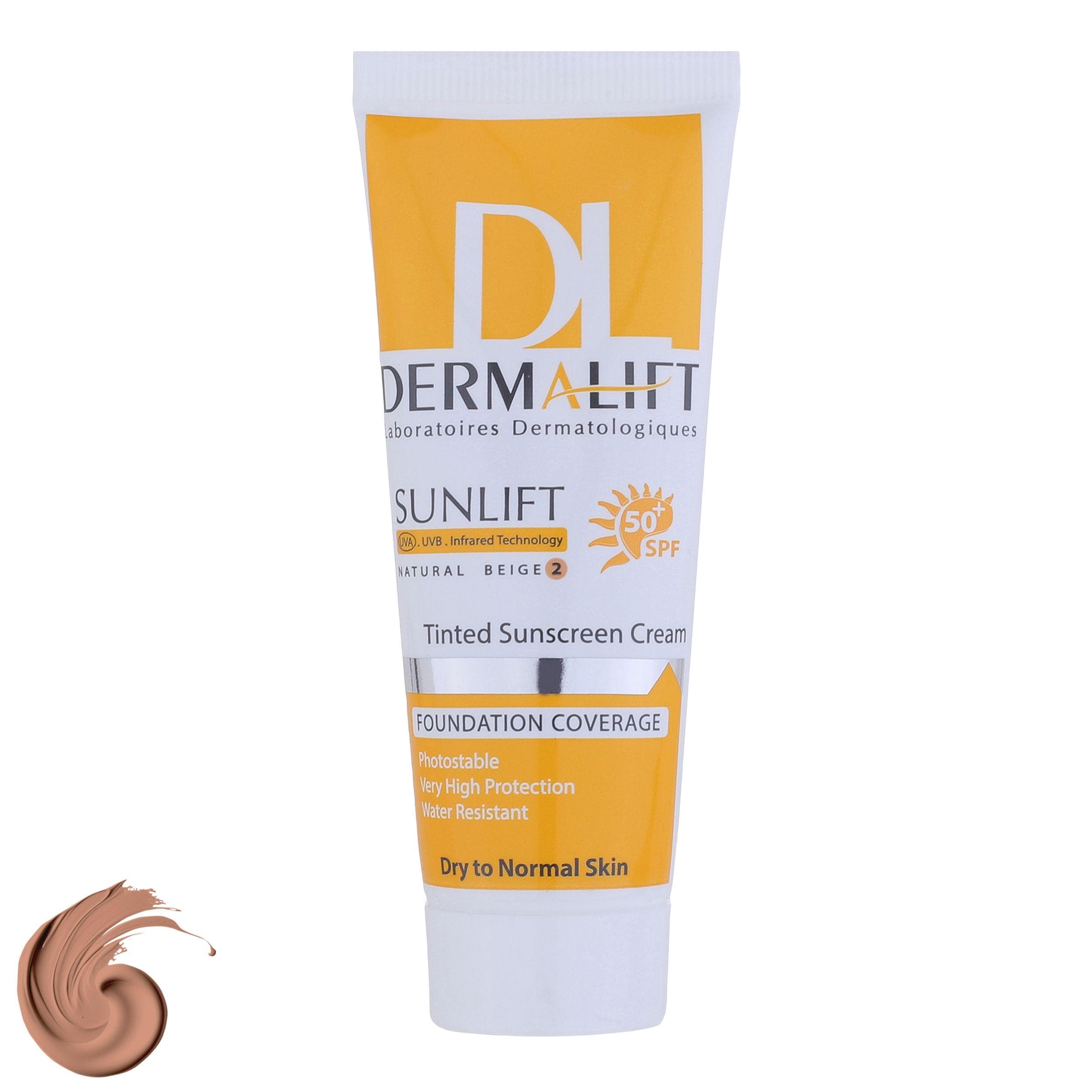کرم ضدآفتاب درمالیفت مدل SPF50 پوست خشک 2، حجم 40 میلی‌لیتر