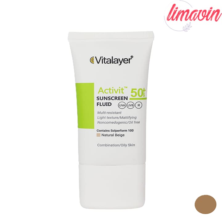 کرم ضد آفتاب رنگی ویتالیر SPF 50 مدل Activit ‌مناسب پوست‌های چرب حجم 50 میلی‌لیتر — تصویر ۴