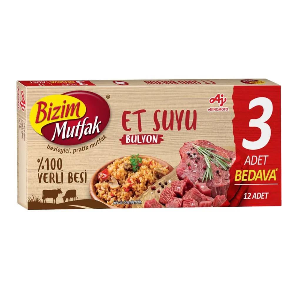 عصاره گوشت بیزیم موتفاک Bizim Mutfak بسته 12 تایی — تصویر ۵
