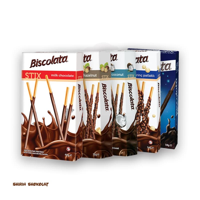 بیسکوئیت چوب شکلاتی بیسکولاتا استیکس Biscolata STIX