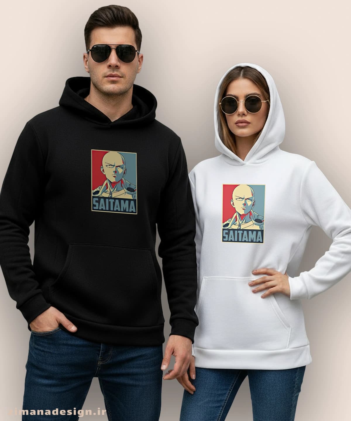 هودی مردانه و زنانه طرح وان پانچ من شخصیت سایتاما کد 901 — تصویر ۲