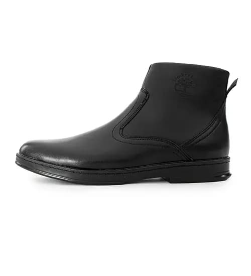نیم بوت چرم مصنوعی مردانه مشکی Timberland زیپ دار مدل 22983