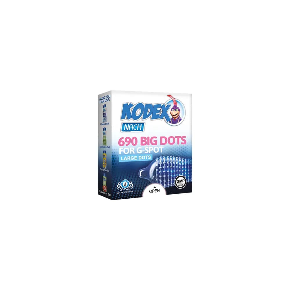 کاندوم خاردار ناچ کدکس مدل BIG DOTS بسته ۳ عددی