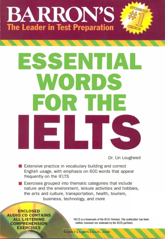 کتاب Barron’s Essential Words for the IELTS (کلمات ضروری بارون برای آیلتس) نسخه انگلیسی PDF | دکتر لین لوگ‌هید