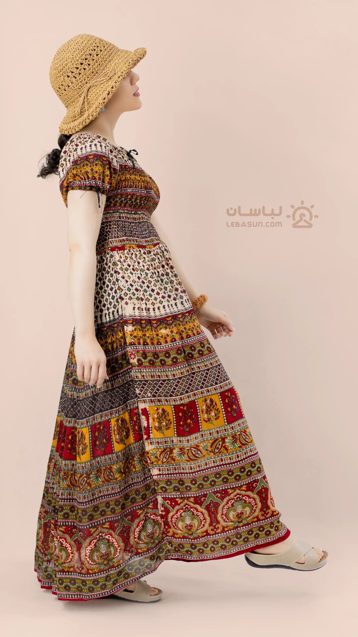 پیراهن ساحلی آستین کوتاه کریشه