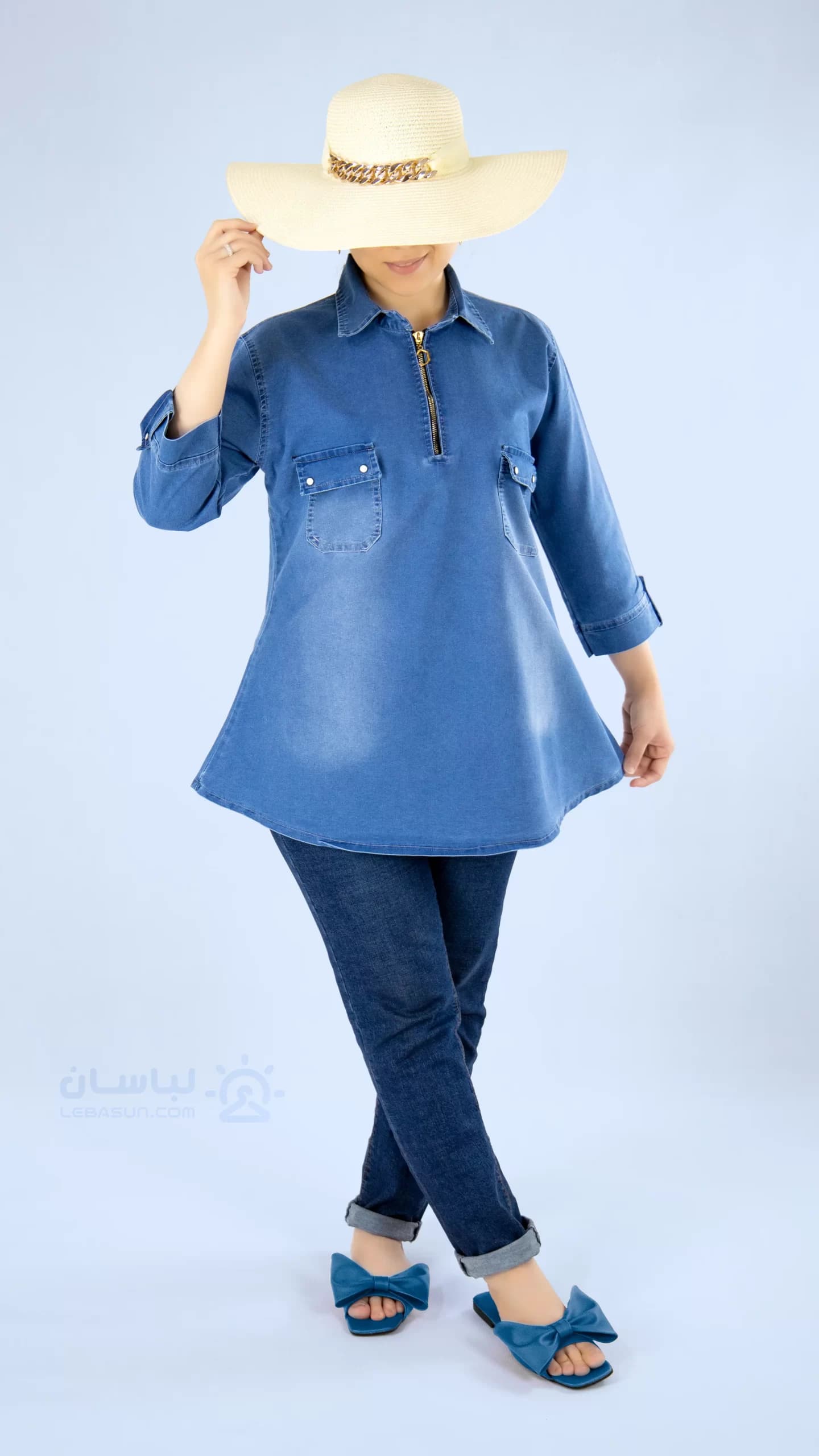 بلوز جین دو جیب — تصویر ۴