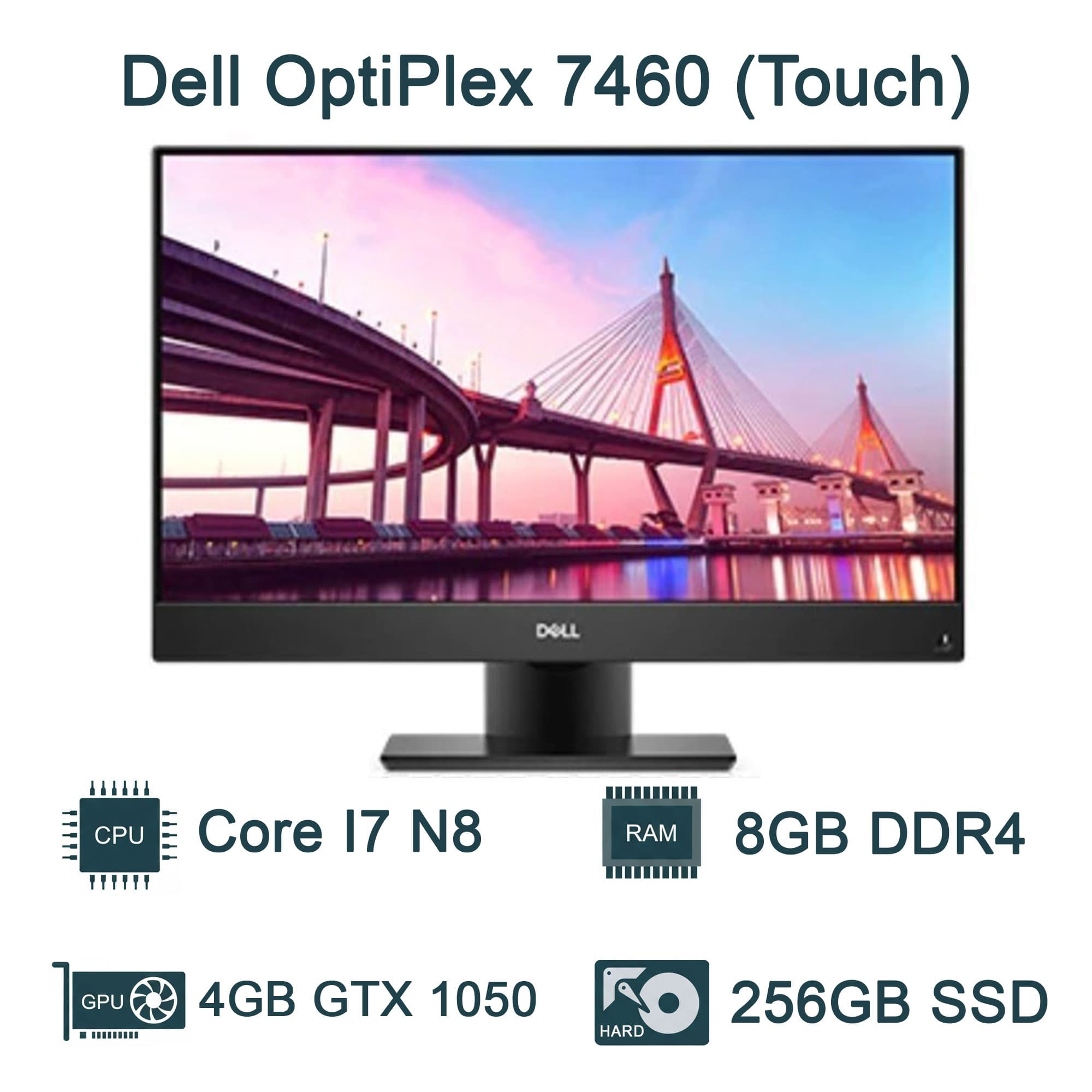 آل این وان استوک 24 اینچ مدل Dell OptiPlex 7460 پردازنده i7 نسل 8 2k (لمسی)
