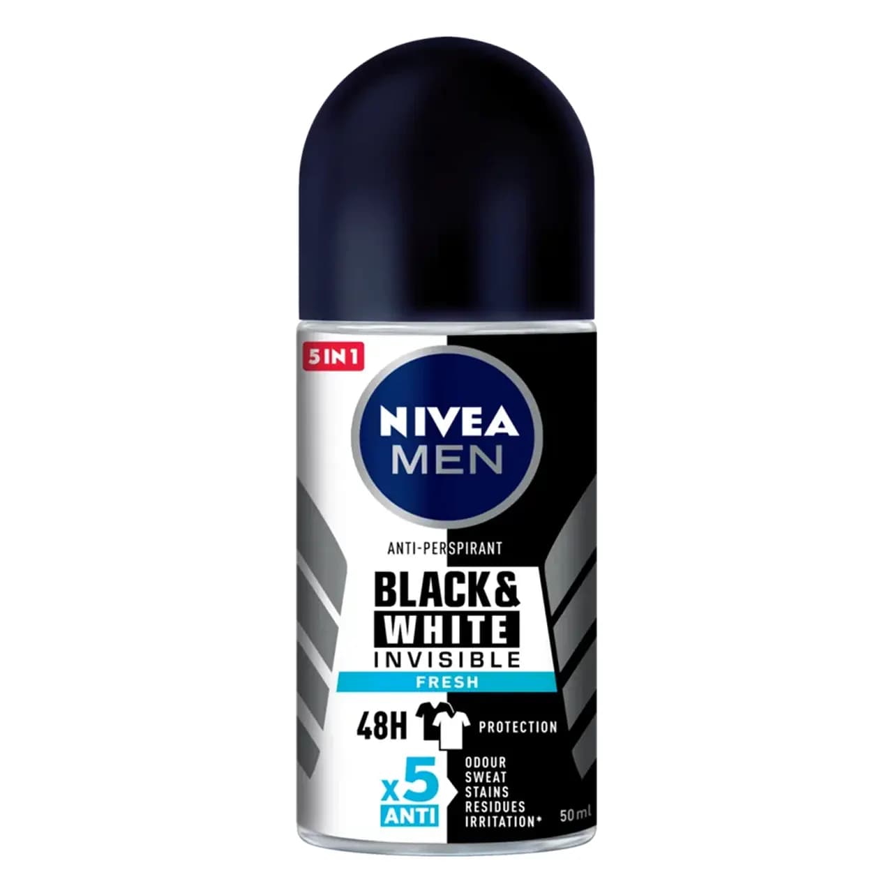 مام رول نیوا مردانه مدل Black and White Invisible Fresh
