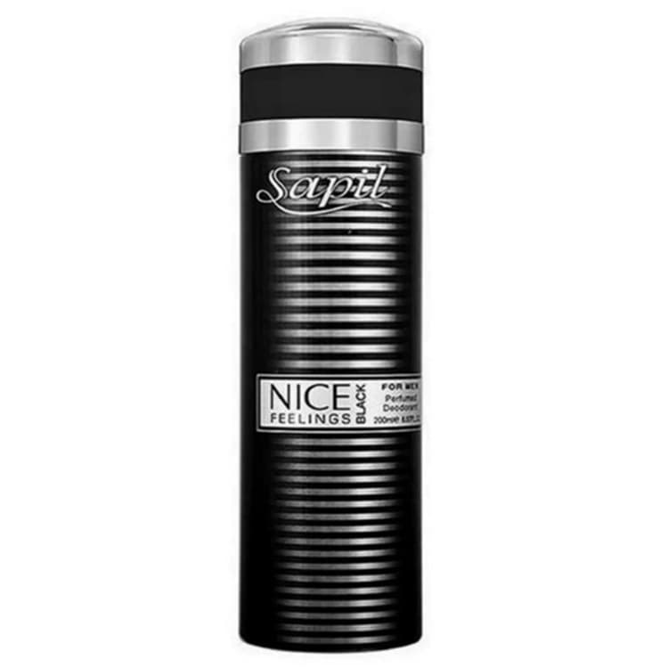 اسپری خوشبوکننده بدن مردانه ساپیل Sapil مدل Nice Feelings Black