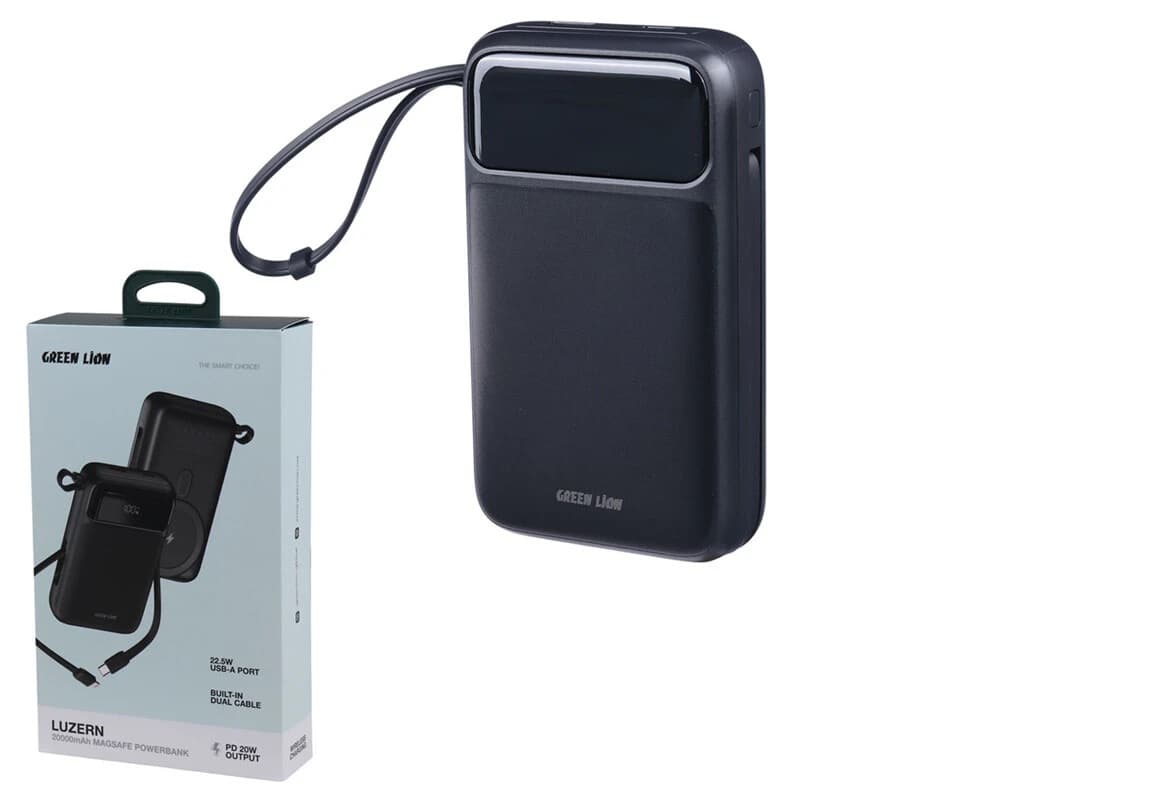 پاور بانک بی سیم فست شارژ گرین لاین Luzern GL-PB47 PD 22.5W ظرفیت 20000 میلی آمپر ساعت