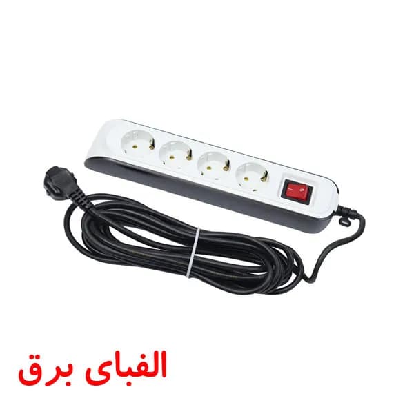 سیم سیار (4 خانه) ارت دار جدید با کابل 5 متری پارت الکتریک