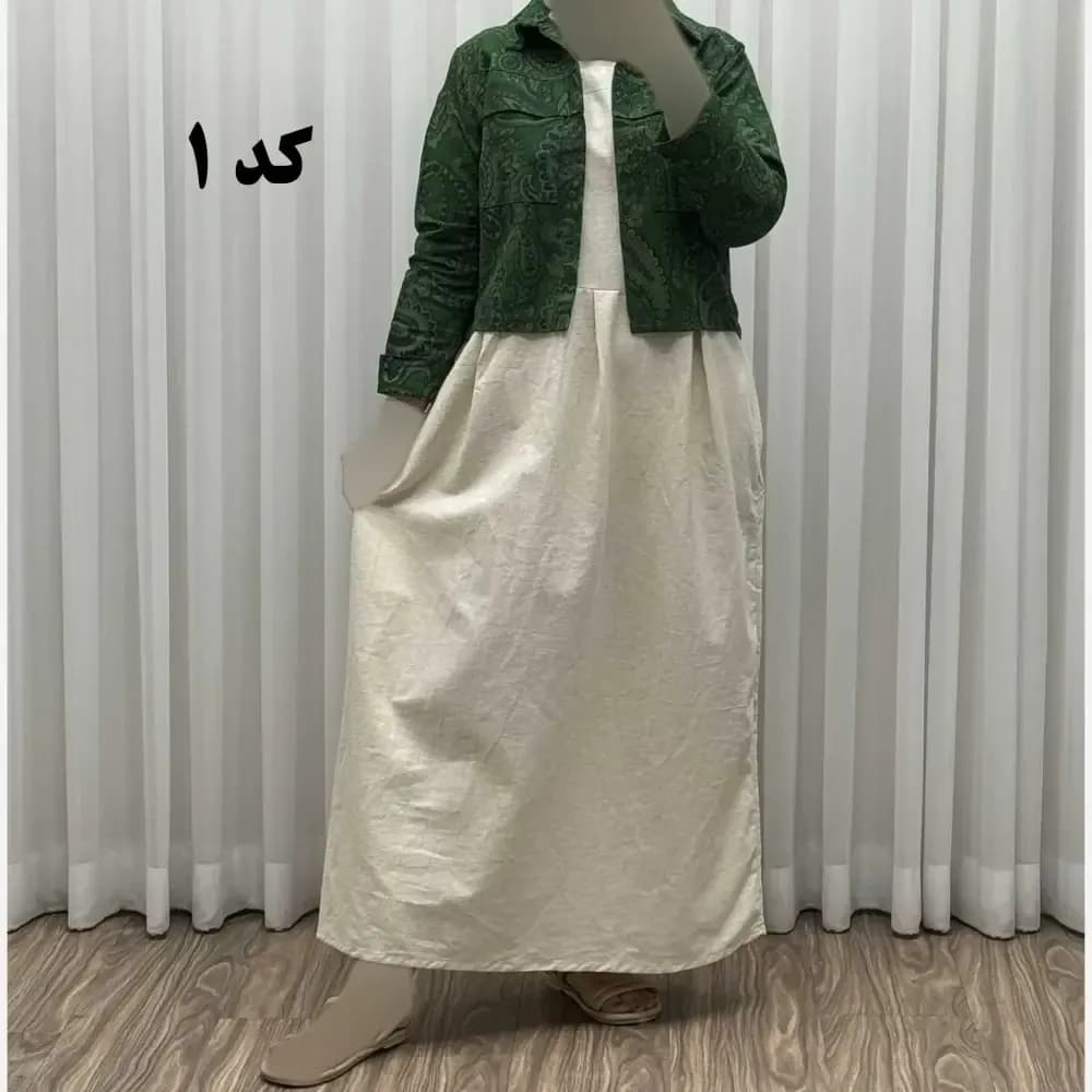 کت سارافون ترمه پاموق کد 1524 فری سایز مناسب تا سایز 46 جنس لینن چهارفصل شیک و راحت — تصویر ۱۲