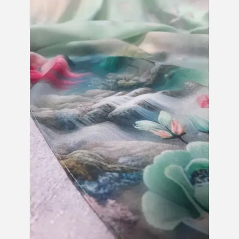 روسری نخی کاستوم طرح برکه سایز 140 چرخ دوز — تصویر ۵