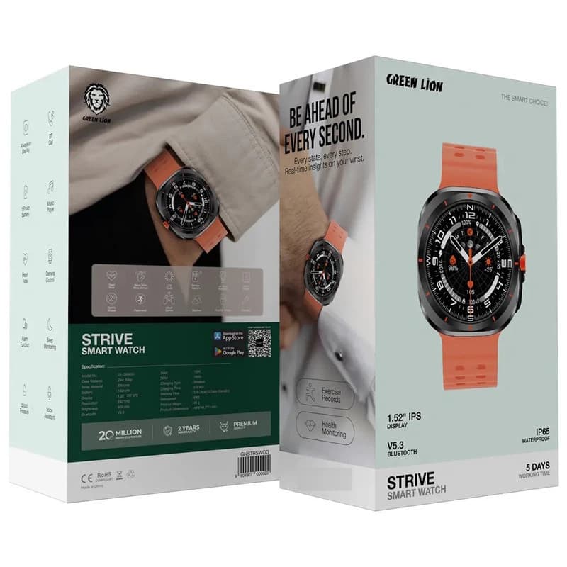 ساعت هوشمند گرین لاین مدل EMD STRIVE GNSTRSWBK با بند سیلیکونی — تصویر ۳