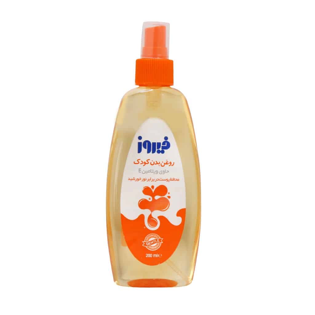 روغن ماساژ بچه پمپی فیروز حاوی ویتامین E حجم ۲۰۰ میلی‌لیتر