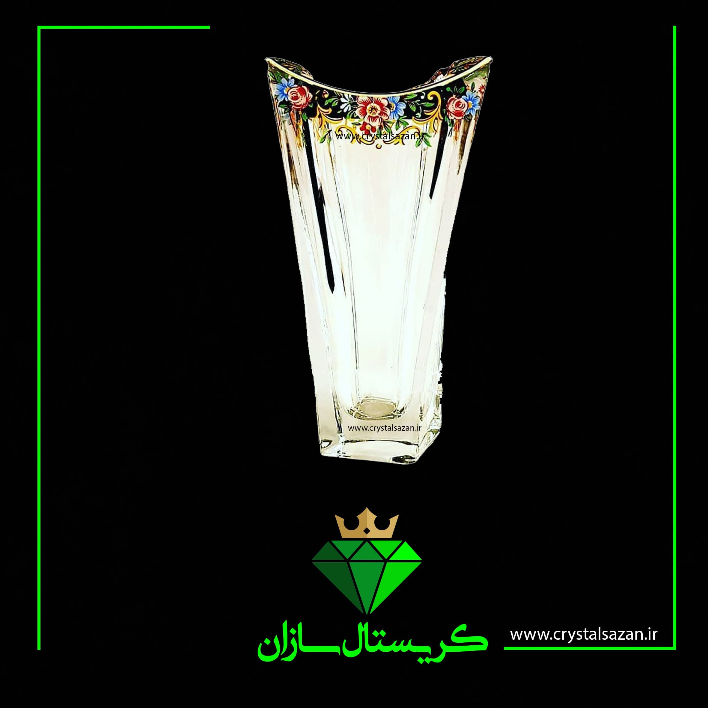 گلدان شیشه ای کریستال سازان مدل مینا کد G1160