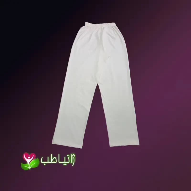 شلوار راحتی مردانه نخی رنگ کرم روشن سایز L و XL — تصویر ۴