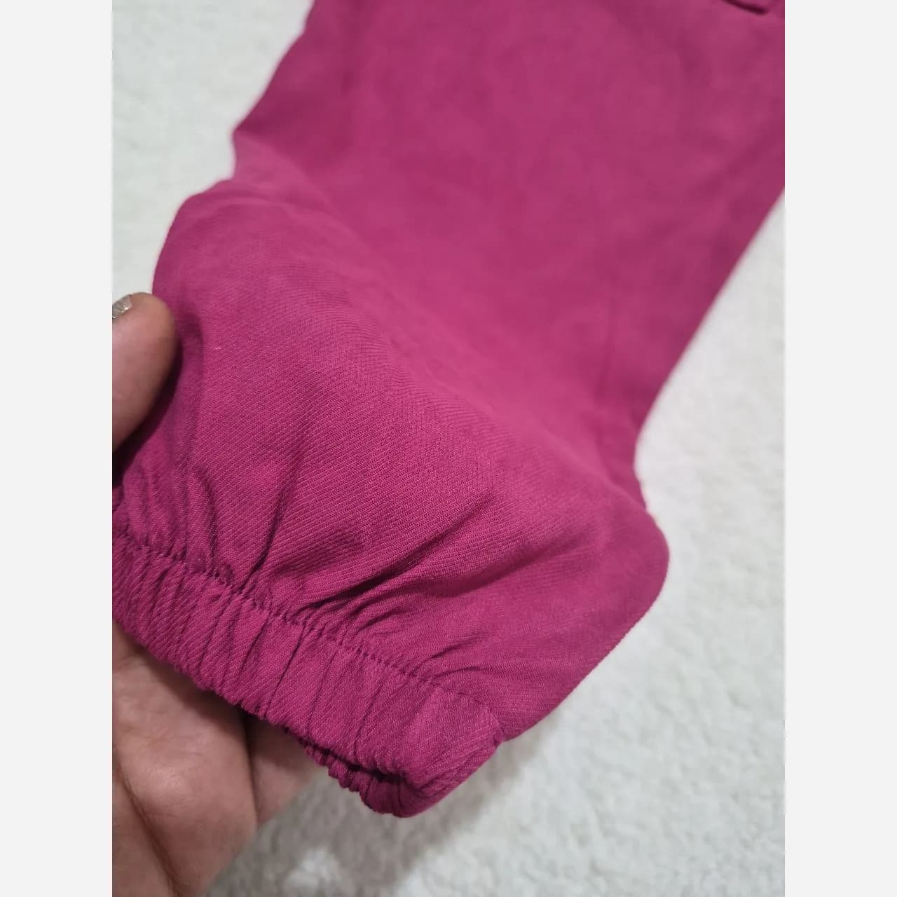 شلوار دخترانه میکرو میله ای سرخابی پایین کش دار — تصویر ۵