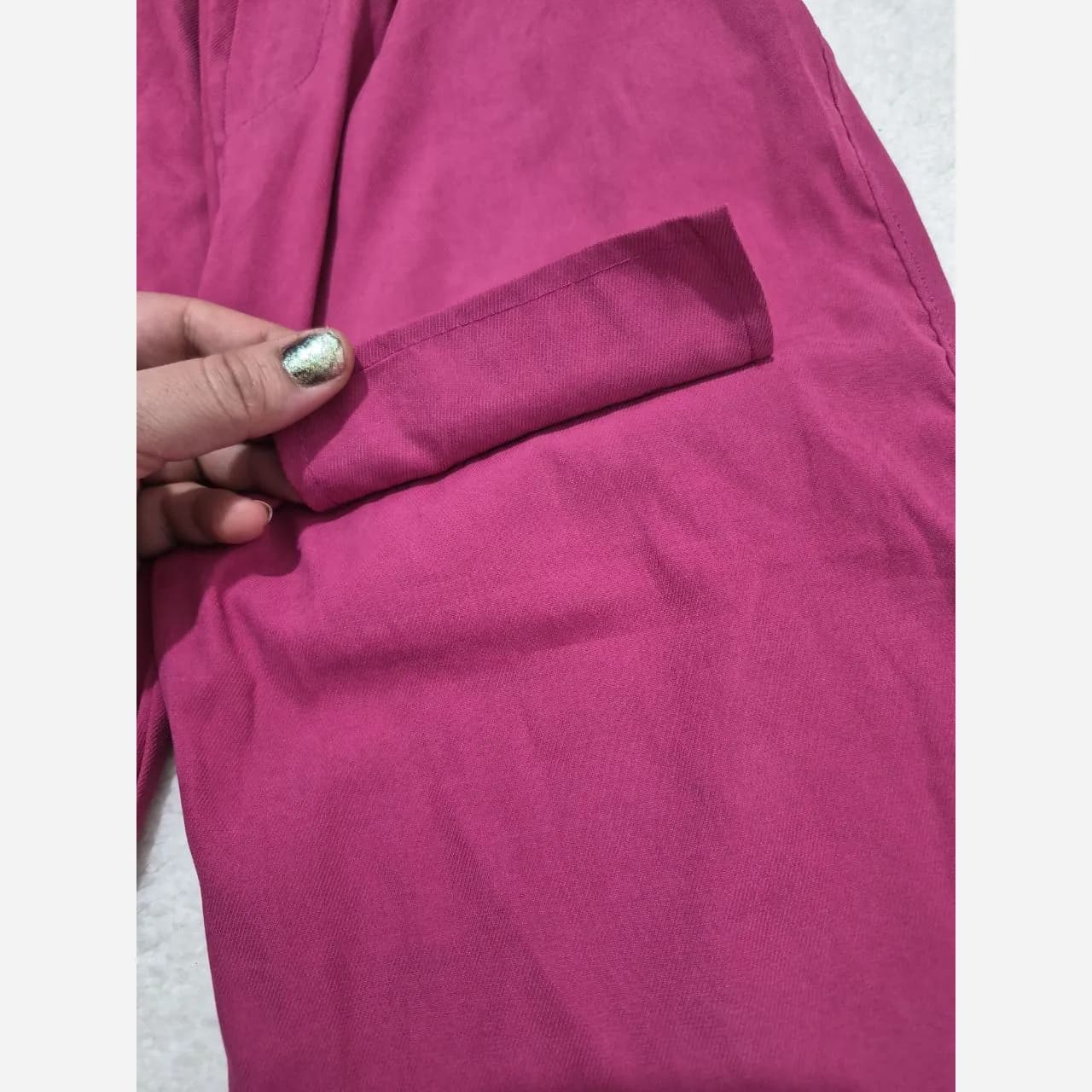 شلوار دخترانه میکرو میله ای سرخابی پایین کش دار — تصویر ۶