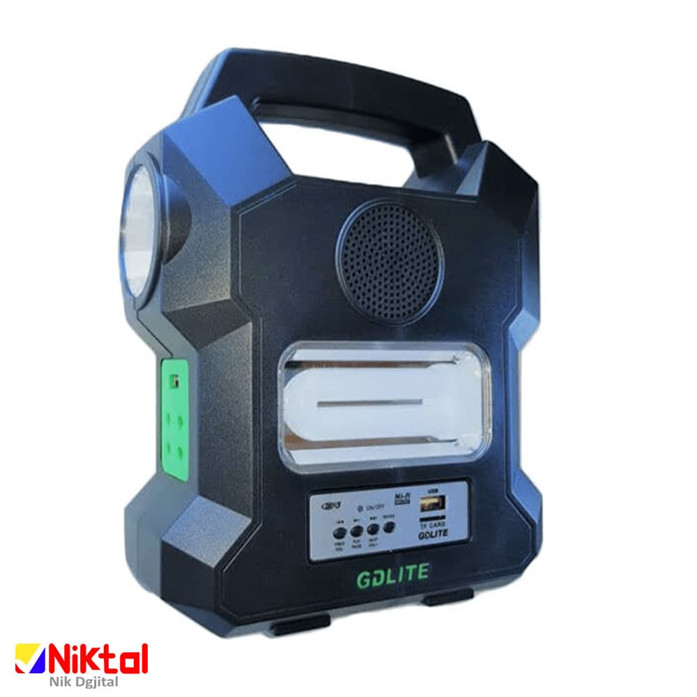 سیستم روشنایی خورشیدی چندکاره و شارژی مدل GD-1000A – دارای خروجی USB 5V و چراغ قوه LED قوی — تصویر ۵