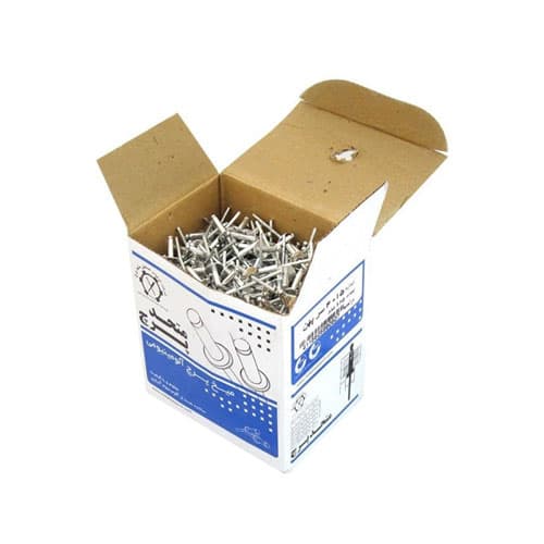 میخ پرچ آلومینیومی سایز 10×4 میلی متر سر پهن برند متحد پرچ بسته 750 عددی