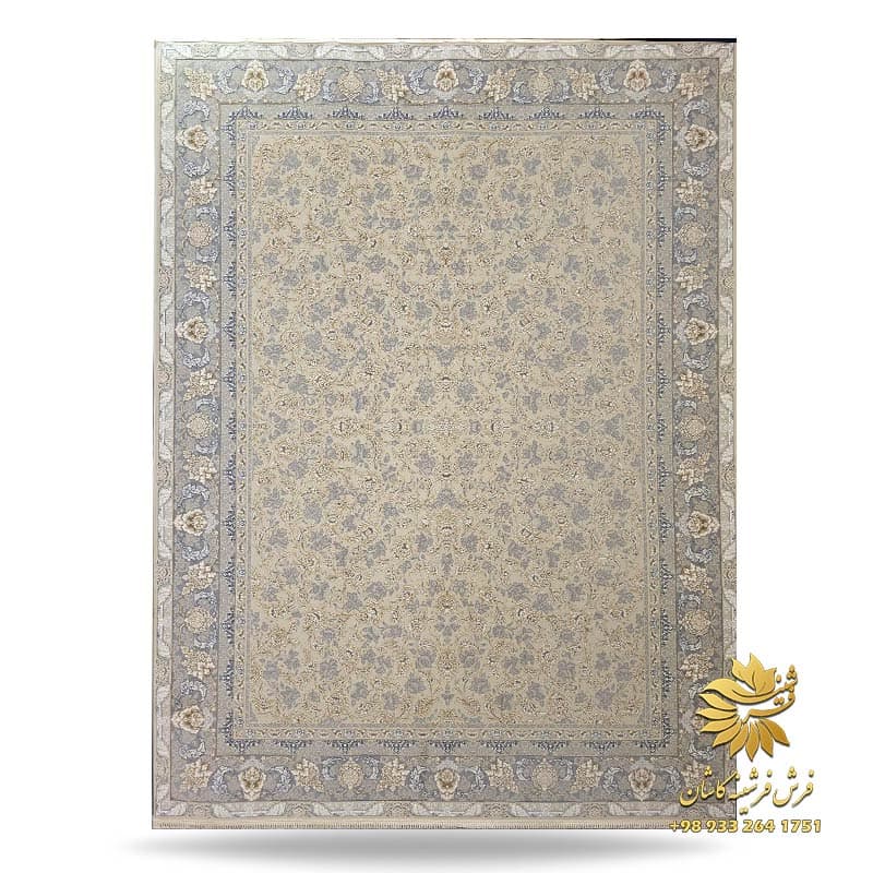 فرش ماشینی طرح طلاکوب ۱۲۰۰ شانه پرستو صدفی