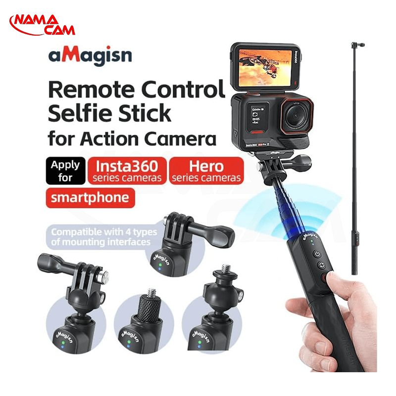 مونوپاد همراه با ریموت کنترل مخصوص گوپرو و اینستا360 AMagisn — تصویر ۳