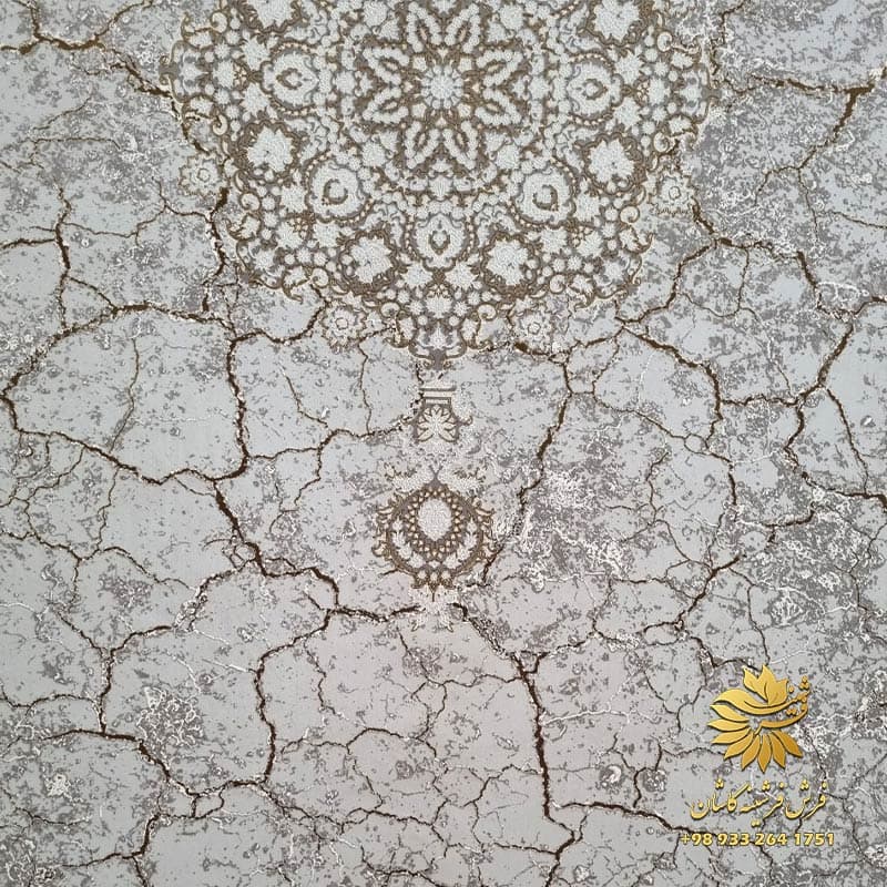 فرش طرح سرامیکی جدید 1200 شانه زمینه صدفی — تصویر ۵