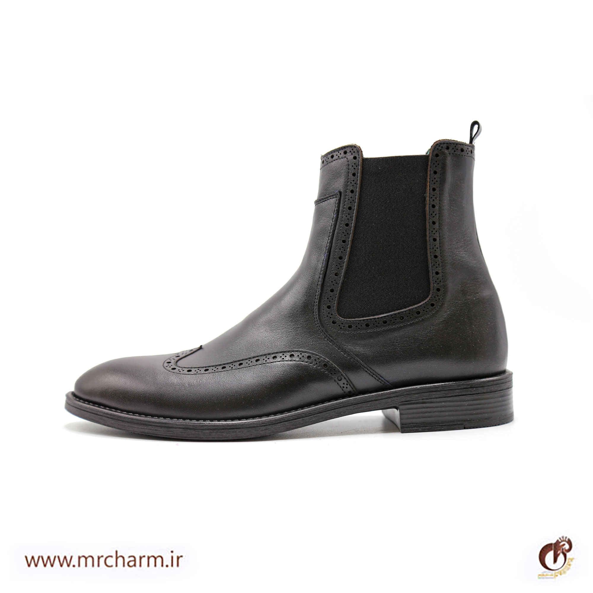 بوت چرم مردانه بغل کش mrc30088