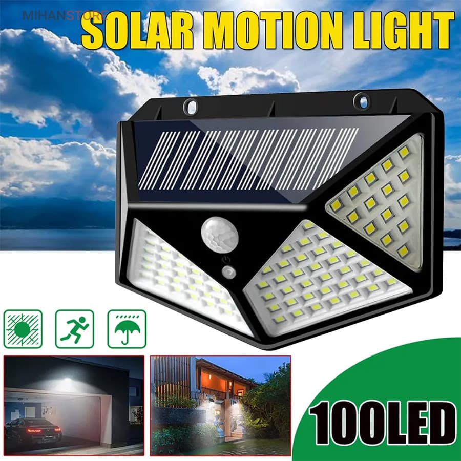 چراغ دیواری خورشیدی Solar Plus | دارای 100 LED | سنسور تاریکی و نور جهت روشن شدن خودکار | چهار قسطی — تصویر ۳