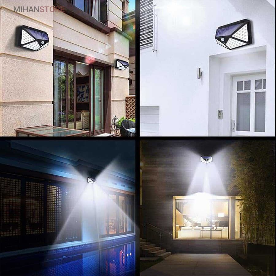 چراغ دیواری خورشیدی Solar Plus | دارای 100 LED | سنسور تاریکی و نور جهت روشن شدن خودکار | چهار قسطی — تصویر ۵