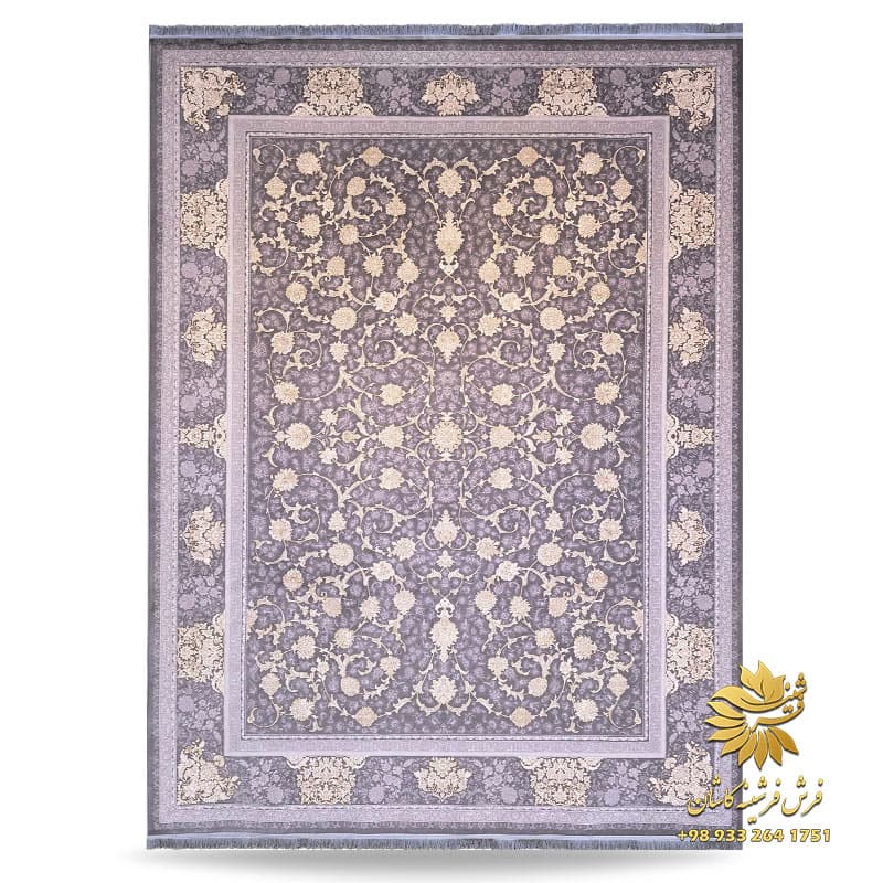 فرش سلطنتی طلاکوب طرح نگین سربی 1200 شانه