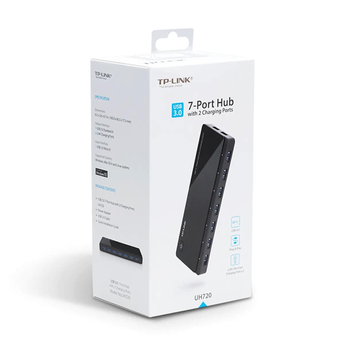 هاب 7 پورت USB 3.0 با 2 پورت شارژر تی پی لینک مدل UH720 — تصویر ۴